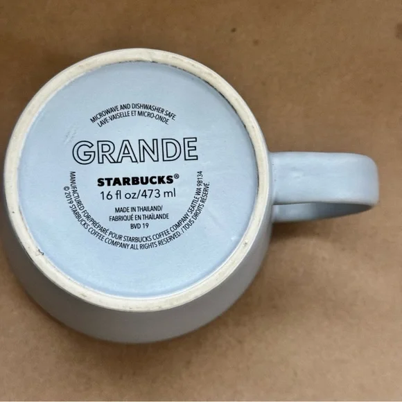 2019 Starbucks Blue/Grey Grande Logo Coffee Mug. 16oz - Picture 4 of 5